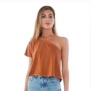 We the Free - Free people Aubrey one shoulder tee size M